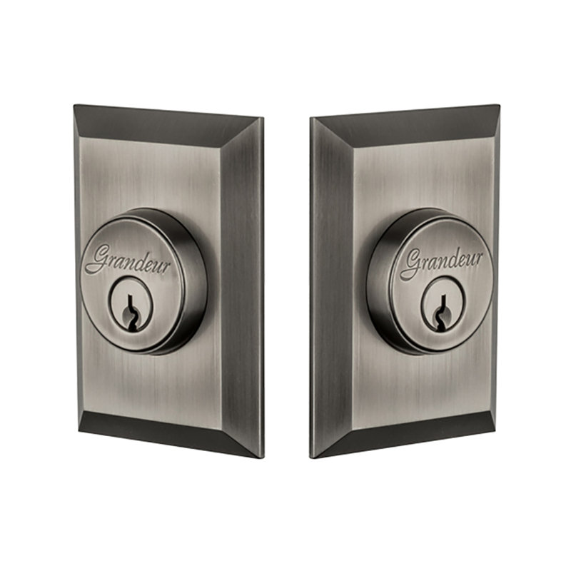 Fifth Avenue Double Cylinder Deadbolt, Antique Pewter, 2.75"