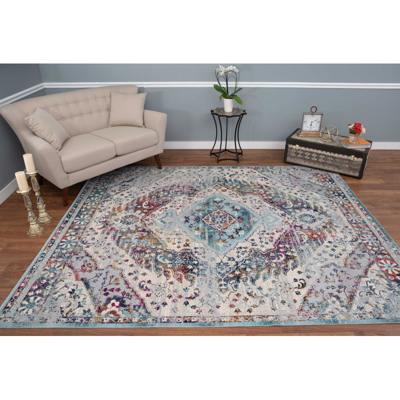 Mosely Silver Area Rug, Rectangle 4'2" x 6'