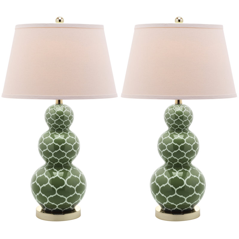 Ensemble de 2 lampes de table Kayzleigh Moroccan, Vert fougère