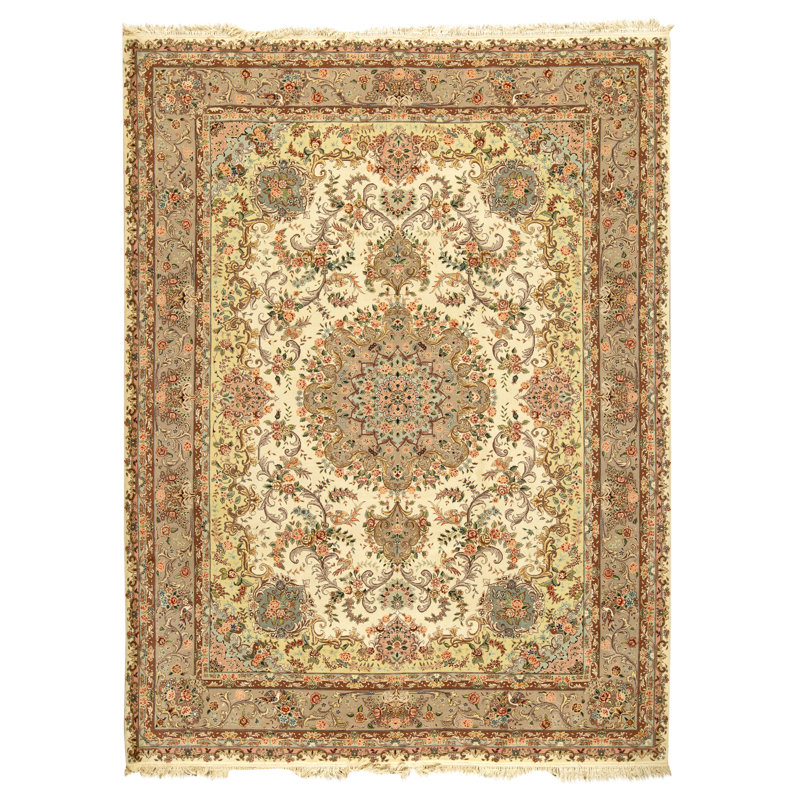 Tapis rectangulaire en laine noué à la main