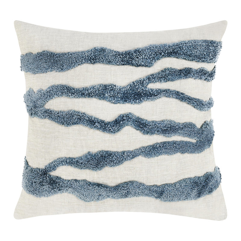 Passage Abstract Linen Throw Pillow, Blue