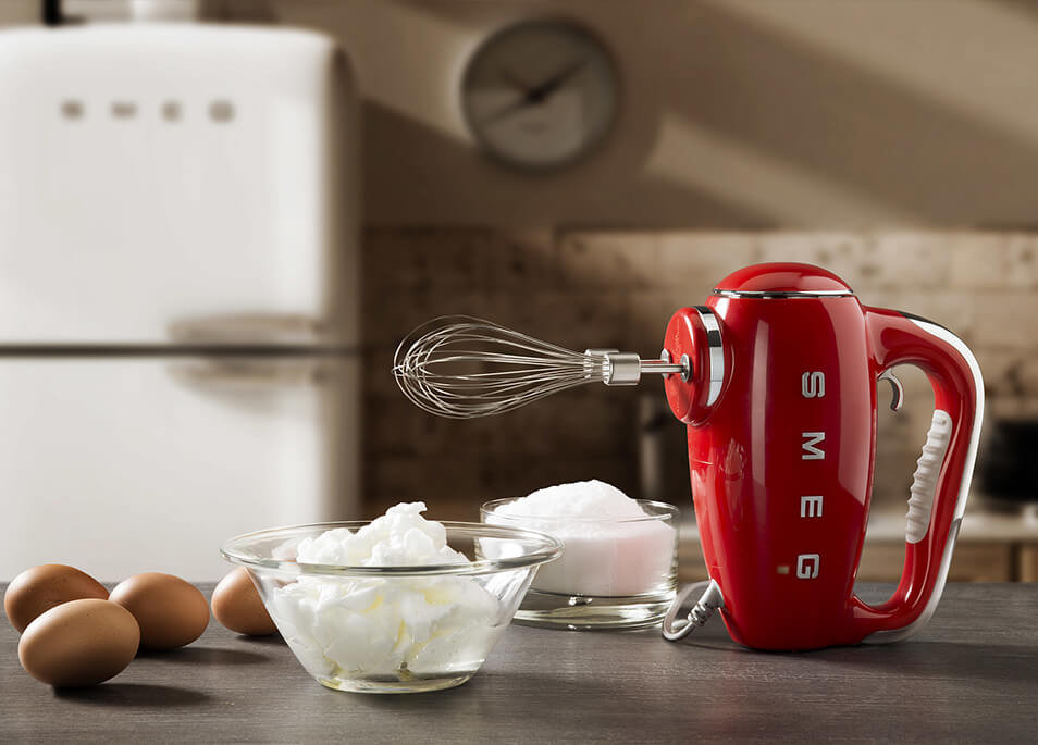 SMEG 50's Retro Style Electric Hand Mixer, Red