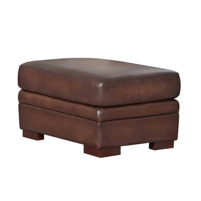 Cuir - Siège avec plumes d'oie et rembourrage en duvet, bois d'eucalyptus massif, rectangulaire, brun, poids de 27,88 lb, coussin en duvet mi-ferme, 22,6 po Largeur