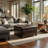 Cindy Storage Ottoman, 31 Inch Birch Wood, Brown Waffle Faux Leather