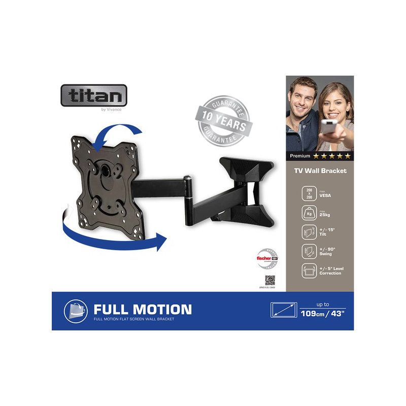 Titan Vivanco Single Screen Wall Mount