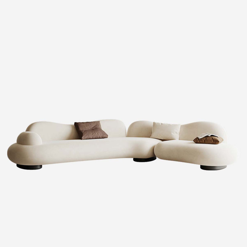 Ensemble de salon minimaliste en tissu Wabi-Sabi