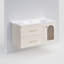 Meuble-lavabo mural 39 po avec lavabo mural 39 po et 2 tiroirs, meuble-lavabo flottant moderne avec lavabo intégré en céramique et plateau intégré blanc