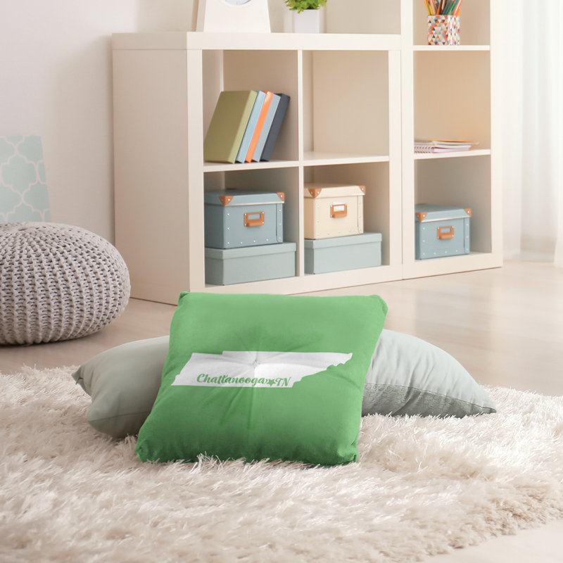 Coussin de plancher touffeté, 30 po x 30 po, Vert, Chattanooga