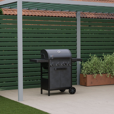 Charles Bentley 4 - Burner Freestanding Propane 36850 BTU BTU Gas Grill with Side Burner and Cabinet