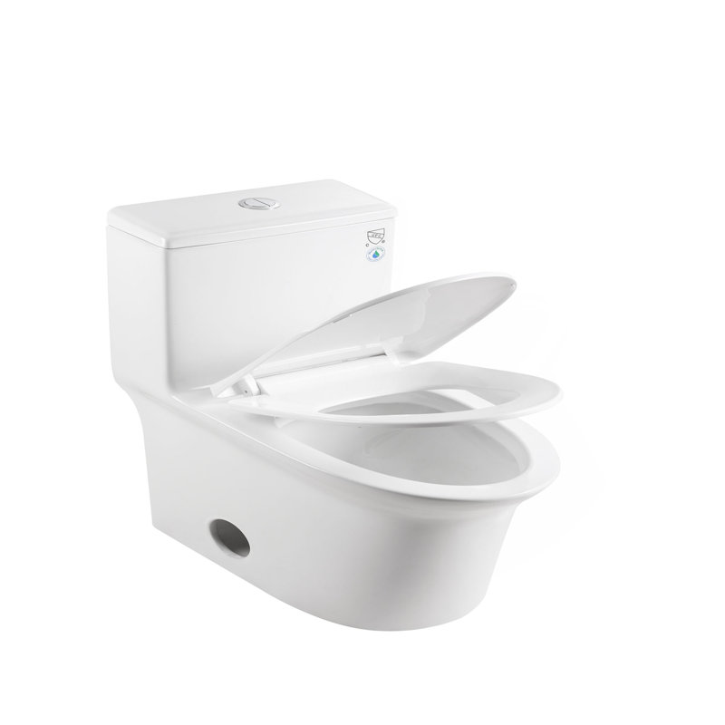 Toilette monobloc 1,1 / 1,6 GPF allongée à hauteur de confort très grande, certifiée CUPC, certifiée WaterSense, céramique, couleur blanche, siège à fermeture en douceur