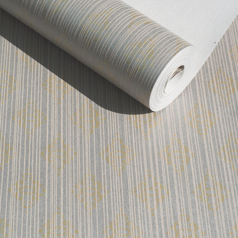 Rouleau de papier peint classique à motif cachemire, Gris