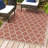 Hague Moroccan Trellis Textured Weave Red/Beige Indoor/Outdoor Rug-914604670