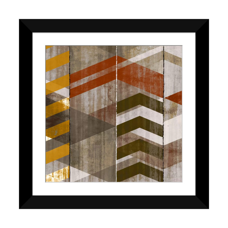 «Chevron Serenade II», impression sur toile, Papier beaux-arts encadré noir, Blanc, H 24 po x l 24 po x P 1 po