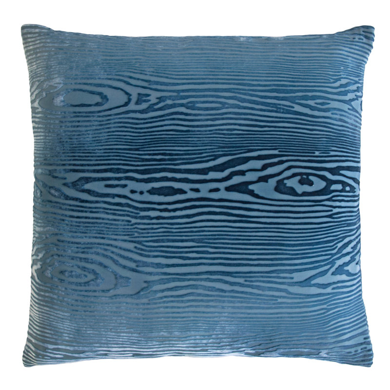 Woodgrain Rectangle Velvet Pillow Cover & Insert, Square 20"H x 20"W, Denim