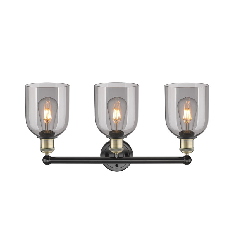 Allysson 3 - Light Dimmable Vanity Light, Light Smoke, Black Antique Brass