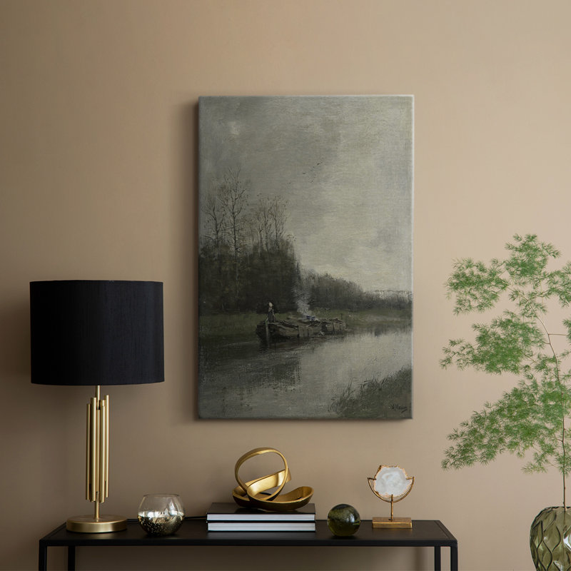 Paysage rétro Cxxxix - galerie enveloppée de cavas, H 12 po x l 8 po