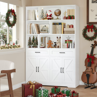 71'' H Bookcase With 2 Drawers