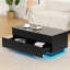 Table basse à plateau relevable avec 2 tiroirs et lumière DEL intelligente-10950038