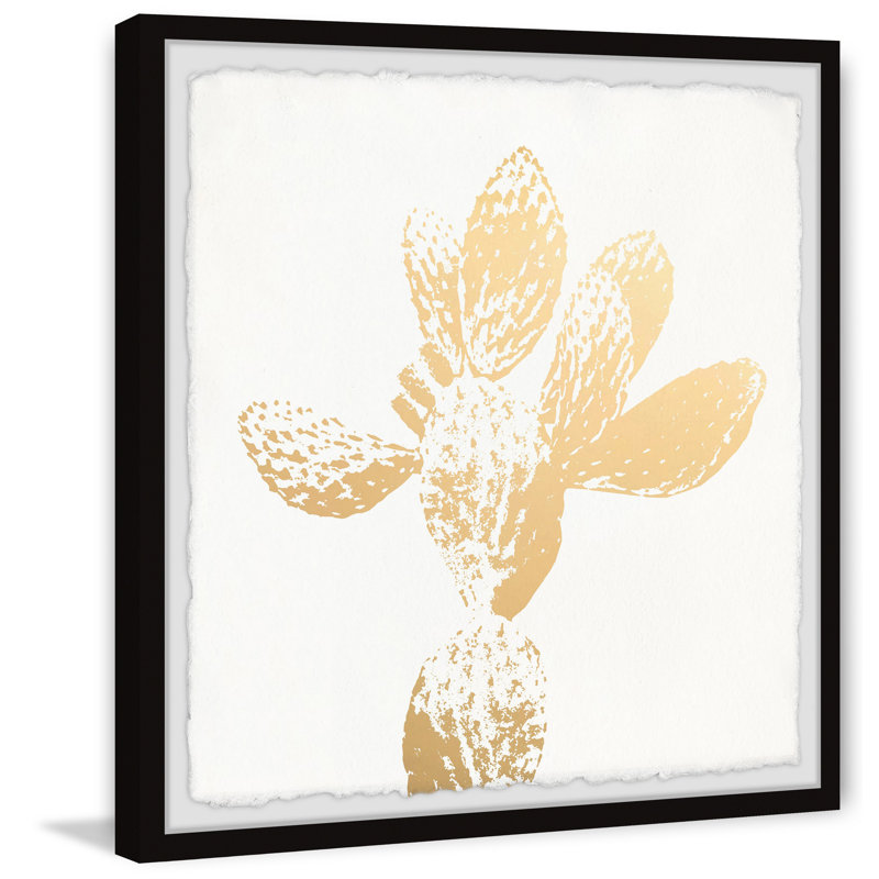 Yellow Cactus - Single Picture Frame Painting, 51 cm H x 51 cm W