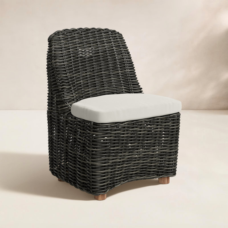 Messina Outdoor Dining Side Chair, Chunky Charcoal