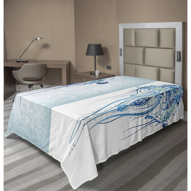Microfiber No Pattern And Not Solid Color Flat Sheet, Twin XL Flat Sheet
