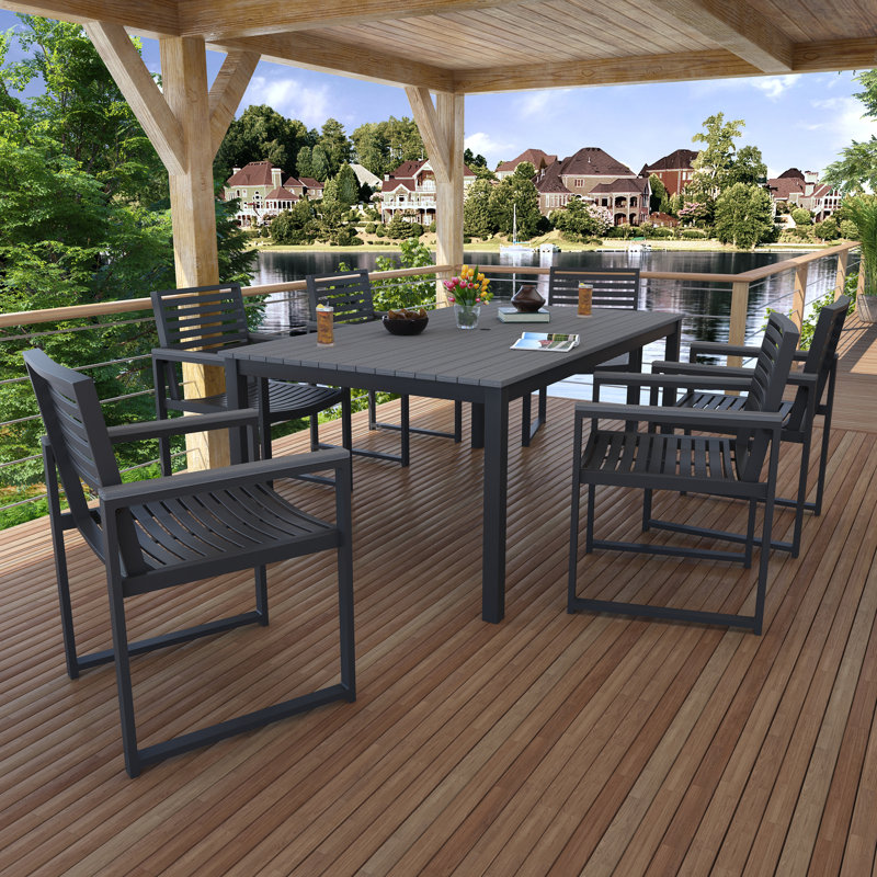 Ensemble repas pour 6 personnes Townsend, Gris / Gris foncé