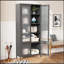Armoire de rangement polyvalente en métal avec portes élégantes en verre pour différentes pièces