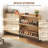 2-Drawer Wooden Shoe Cabinet With Rattan Doors / Narrow Freestanding Storage Organizer For Entryway,Walnut-398374992