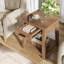 Table d'appoint avec tiroir, table de bout en bois à 2 niveaux avec tablette de rangement (ensemble de 2)
