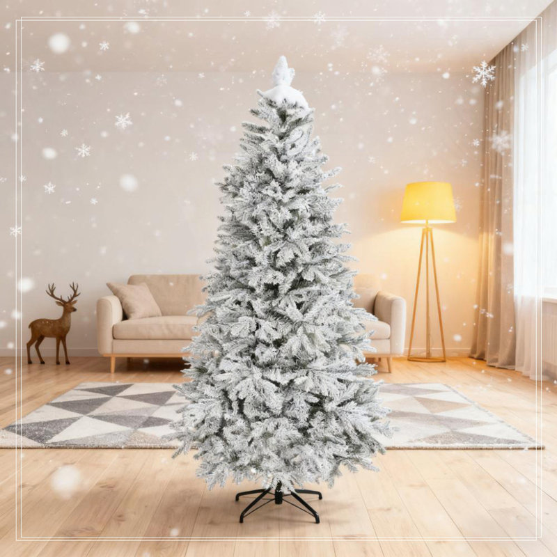 Arbre de Noël artificiel givré 7,5 pi, H 7,5 pi