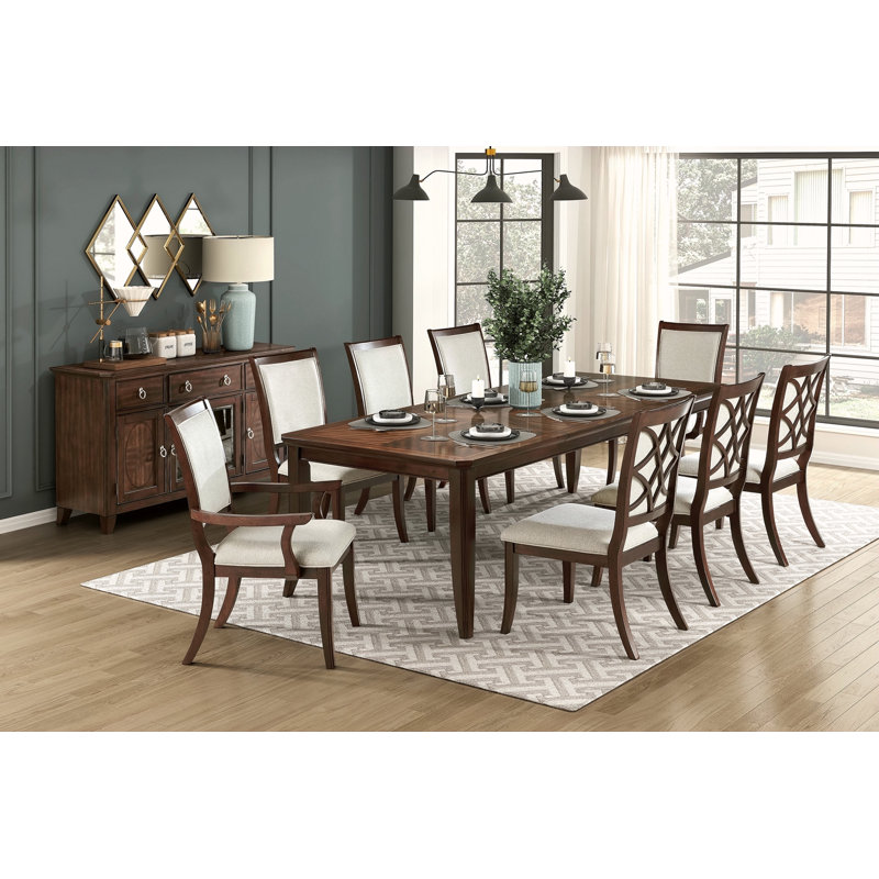 Ensemble de chaises d'appoint traditionnelles 2 pièces, siège cerise rembourré beige