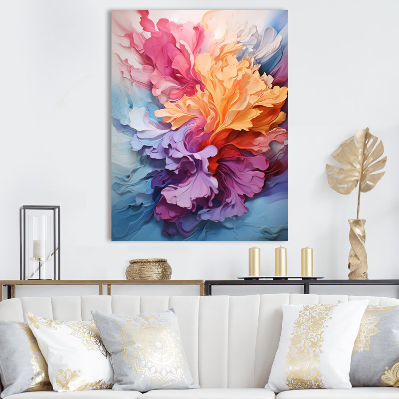Rainbow Tides Abstraction - Rainbow Canvas Prints, Wrapped Canvas, 32" H x 24" W x 1" D