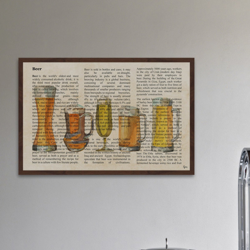 «Pick Your Beer» par Eyre Tarney - impression encadrée sur papier, H 24 po x l 36 po x P 1,5 po
