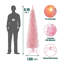 Sapin de Noël illuminé 6 pi avec sapin artificiel mince avec 200 lumières blanc chaud, 400 pointes et support en métal, conception à charnières pour la décoration de bureau à domicile