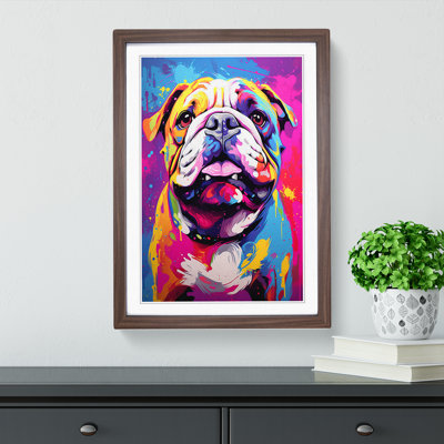 British Bulldog Pop Art - Framed Print