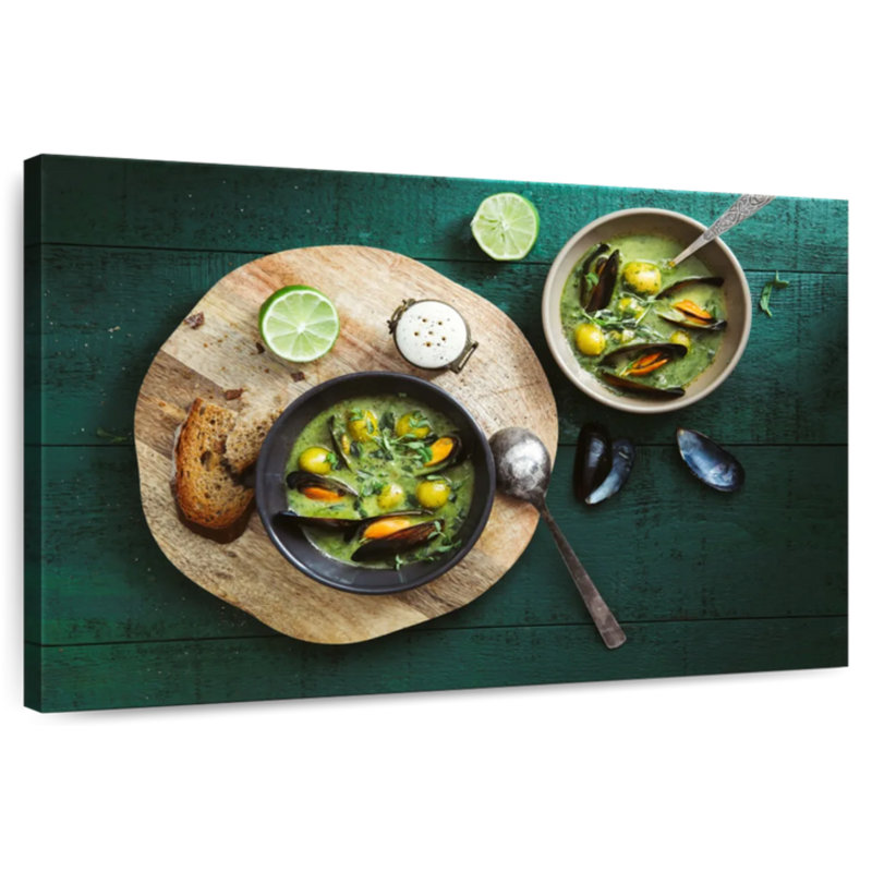 Yarlin Mussel And Spinach Soup, 16" H x 24" W
