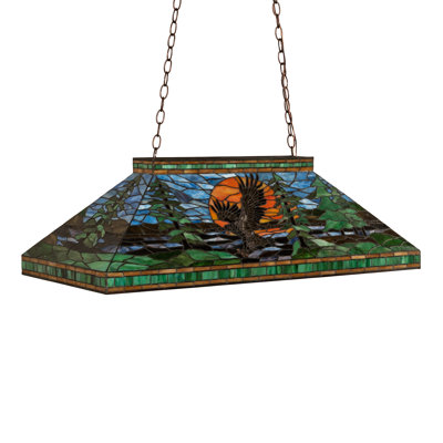 Meyda Tiffany & Stained Glass 3 - Light Mahogany Bronze Pool Table Lights Pendant