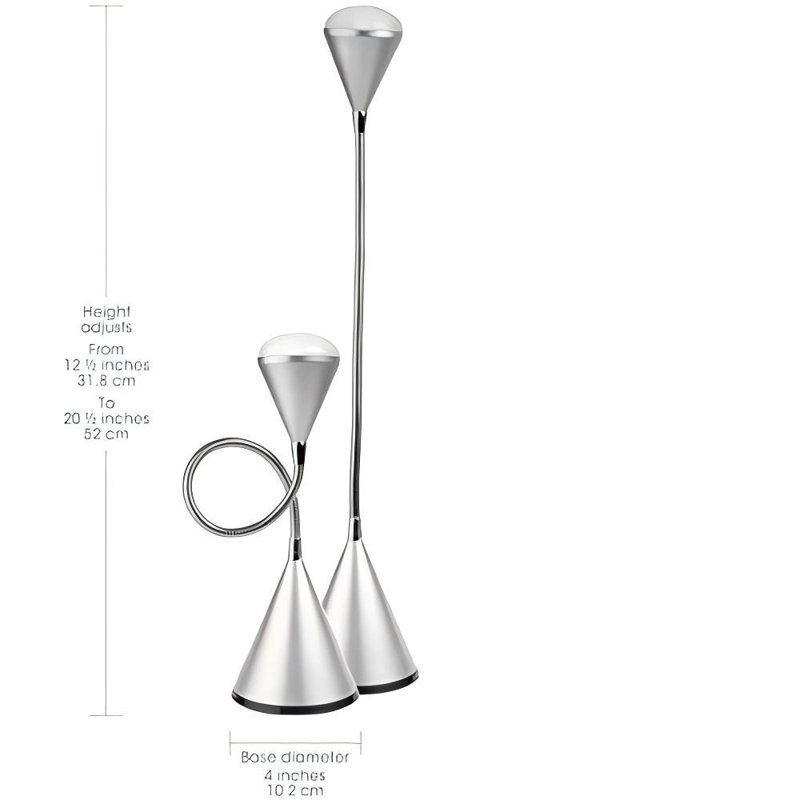Lampe de bureau DEL à cône (blanc)