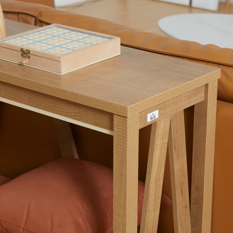 Console HOMcom, table d'entrée de ferme avec tablette à lattes de rangement, canapé rustique avec anti-basculement pour le salon, couloir, brun