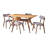Bryona 59" 4-Person Wood Trestle Dining Set with Upholstered Chairs-915373329-915373333