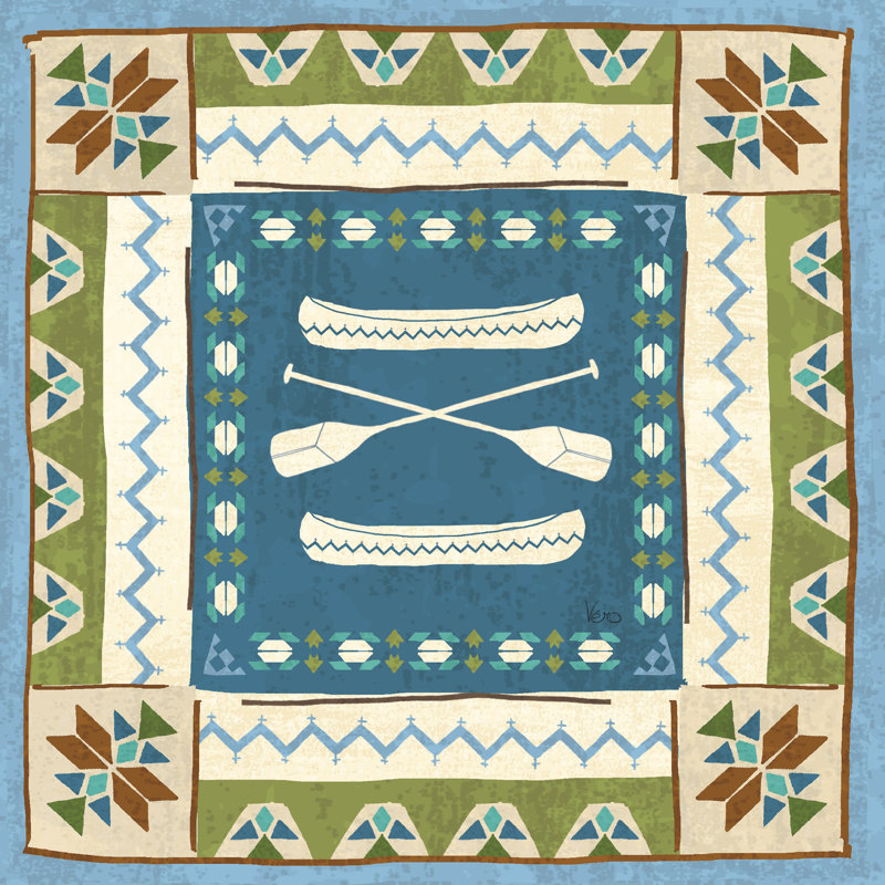 Lake Retreat Tile III by Veronique Charron - Wrapped Canvas Painting, 51cm H x 51cm W x 3.8cm D