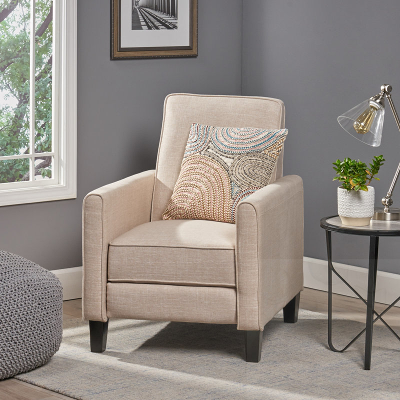 Fauteuil inclinable rembourré réglable avec repose-pieds extensible, Beige
