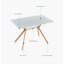 Table de salle à manger en MDF blanc pour cuisine ou bureau, style minimaliste moderne, 4 places