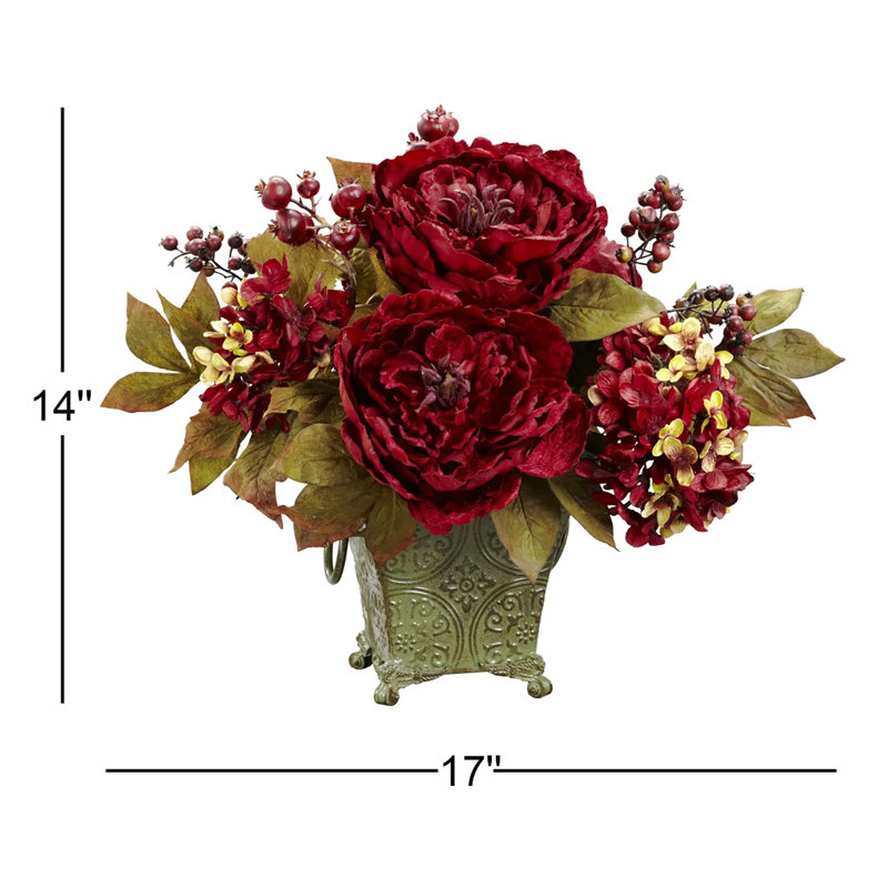 Arrangement floral mixte en pot