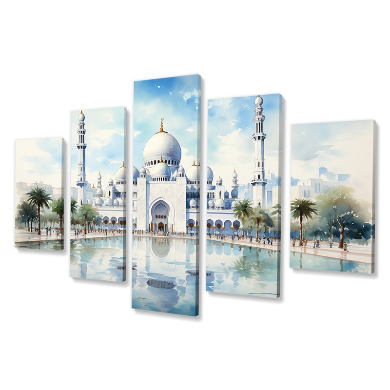 Ensemble d'art mural blanc "Mosquée blanche"