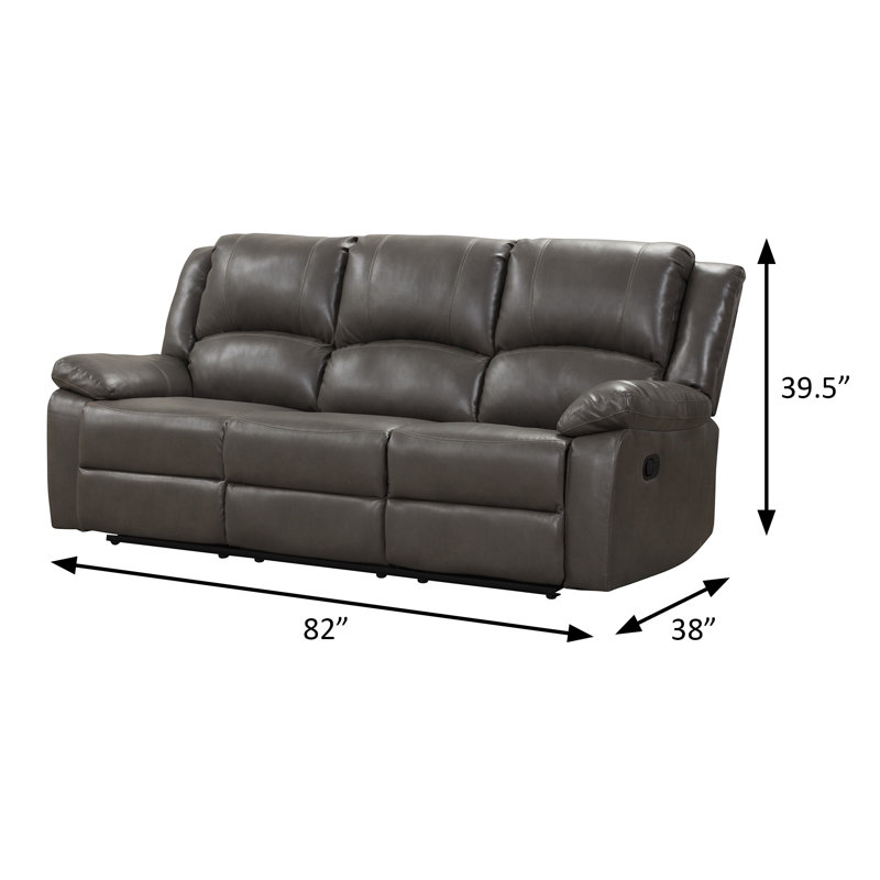 82" W Transitional Sofa, Gray