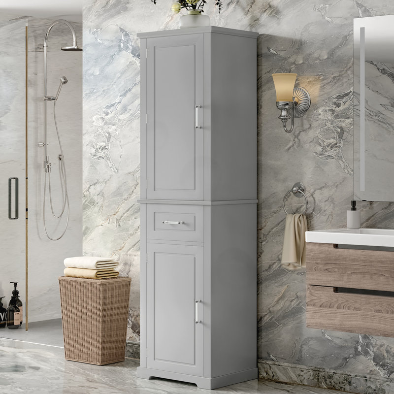 Armoire haute avec 2 portes Galyon, Gris