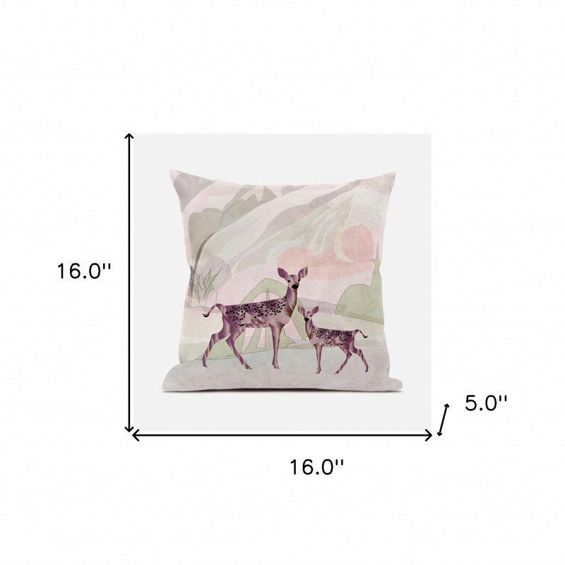 Coussin 16x16, Noir / rose
