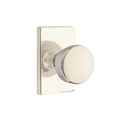 Ensemble de boutons de passage Emtek avec rosette rectangulaire moderne et bouton Laurent