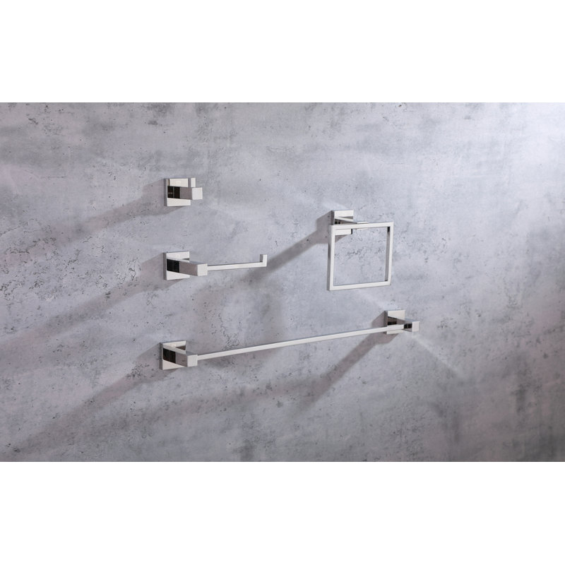 Isla 4 - Piece Bathroom Hardware Set, Chrome